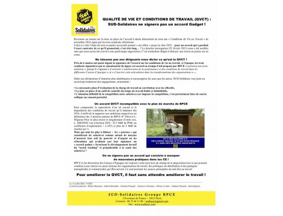 QUALITÉ DE VIE ET CONDITIONS DE TRAVAIL (QVCT)
